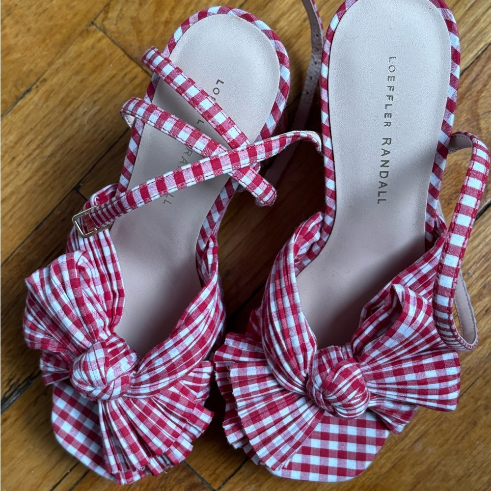 Loeffler Randall Red Gingham Heels - image 1